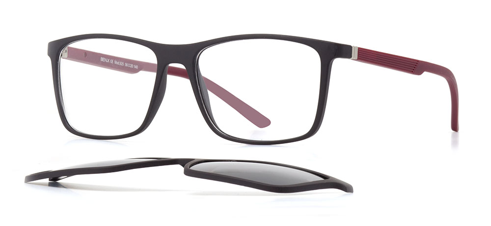 BENX FANTASIA Clipon Teenage Man Rectangular Full-Rimmed Ultem Polarize BXTR90 925-M06124